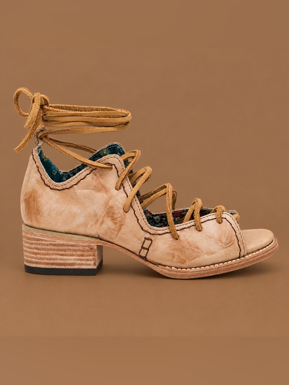 Freebird by Steven Peace Lace Up Leather Sandals Tan Size 8 BNWOT
